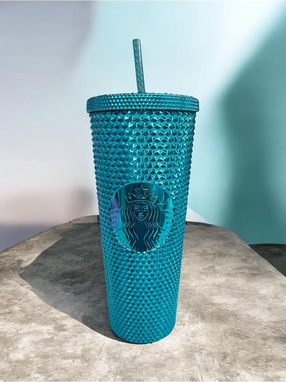 Starbucks Turquoise Studded Cold Cup Tumbler with Straw